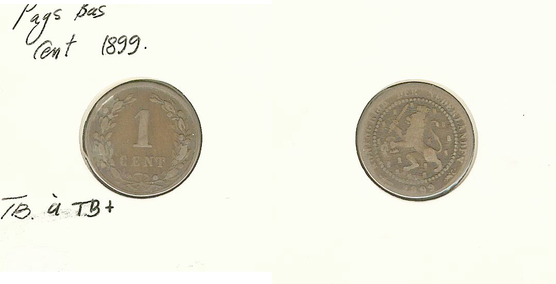 Netherlands 1 cent 1899 F/gF